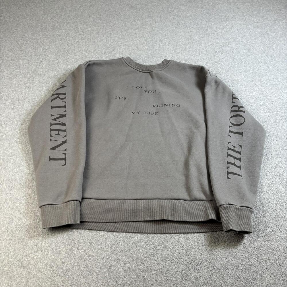 Taylor Swift Sweatshirt Women Medium Gray Tortured Poets Dept I Love You Ruining